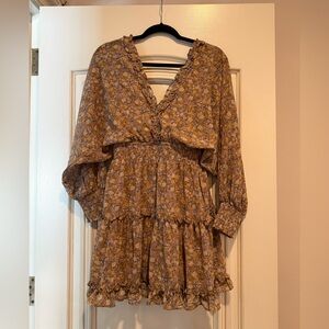 She + Sky Floral Long Sleeve Dress